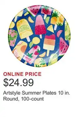Costco Artstyle Summer Plates 10 in. Round, 100-count offer