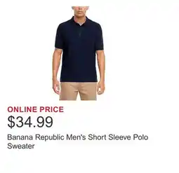 Costco Banana Republic Men's Short Sleeve Polo Sweater offer