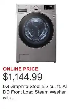 Costco LG Graphite Steel 5.2 cu. ft. AI DD Front Load Steam Washer with ThinQ Technology (Wi-Fi Enabled) offer
