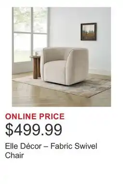 Costco Elle Décor – Fabric Swivel Chair offer