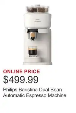 Costco Philips Baristina Dual Bean Automatic Espresso Machine offer