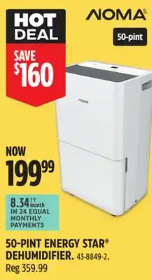 Canadian Tire NOMA 50-PINT ENERGY STAR DEHUMIDIFIER offer