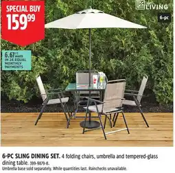 Canadian Tire for LIVING 6-PC SLING DINING SET offer
