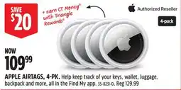 Canadian Tire APPLE AIRTAGS, 4-PK offer