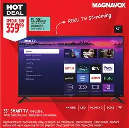 Canadian Tire MAGNAVOX 55 SMART TV offer