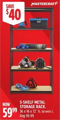 Canadian Tire Mastercraft 5-SHELF METAL STORAGE RACK offer