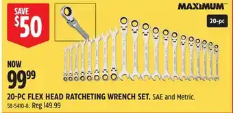 Canadian Tire 20-PC FLEX HEAD RATCHETING WRENCH SET offer