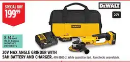 Canadian Tire 20V MAX ANGLE GRINDER WITH 5AH BATTERY AND CHARGER offer