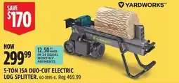 Canadian Tire YARDWORKS 5-TON 15A DUO-CUT ELECTRIC LOG SPLITTER offer