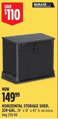 Canadian Tire DURAMAX HORIZONTAL STORAGE SHED offer