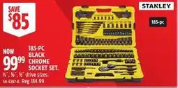 Canadian Tire STANLEY 183-PC BLACK CHROME SOCKET SET offer
