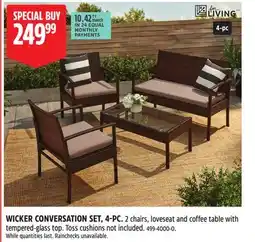 Canadian Tire For Living WICKER CONVERSATION SET, 4-PC offer