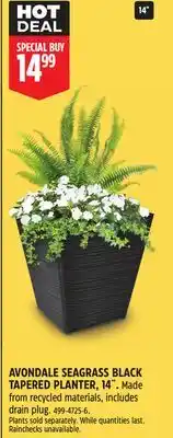 Canadian Tire AVONDALE SEAGRASS BLACK TAPERED PLANTER, 14 offer