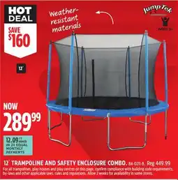 Canadian Tire 12' TRAMPOLINE AND SAFETY ENCLOSURE COMBO offer