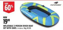 Canadian Tire PATHFINDER INFLATABLE 2-PERSON RIVER BOAT SET WITH OARS offer