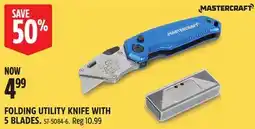 Canadian Tire MASTERCRAFT FOLDING UTILITY KNIFE WITH 5 BLADES offer