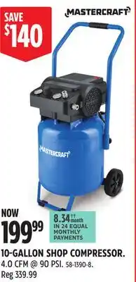 Canadian Tire MASTERCRAFT 10-GALLON SHOP COMPRESSOR offer
