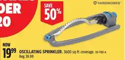Canadian Tire Yardworks OSCILLATING SPRINKLER offer