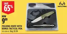 Canadian Tire REALTREE FOLDING KNIFE WITH BONUS TACTICAL PEN offer