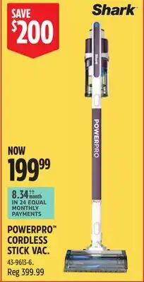 Canadian Tire POWERPRO CORDLESS STICK VAC offer