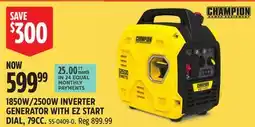 Canadian Tire CHAMPION 1850W/2500W INVERTER GENERATOR WITH EZ START DIAL, 79CC offer