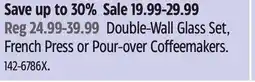 Canadian Tire Double-Wall Glass Set, French Press or Pour-over Coffeemakers offer