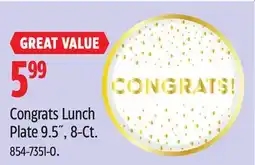 Canadian Tire Congrats Lunch Plate 9.5, 8-Ct offer