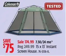Canadian Tire 15 x 13' Instant Screen House offer