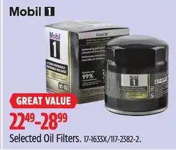 Canadian Tire Mobil 1 Selected Oil Filters offer