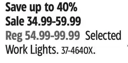Canadian Tire Selected Work Lights offer