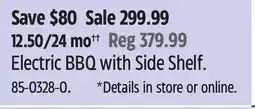 Canadian Tire Electric BBQ with Side Shelf offer