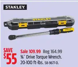 Canadian Tire STANLEY ΒΎ Drive Torque Wrench offer