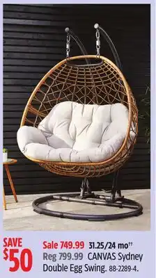 Canadian Tire CANVAS Sydney Double Egg Swing offer