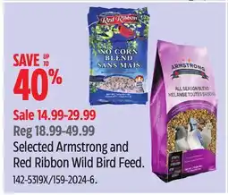 Canadian Tire Selected Armstrong and Red Ribbon Wild Bird Feed offer