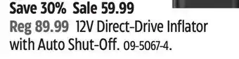 Canadian Tire 12V Direct-Drive Inflator with Auto Shut-Off offer