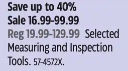 Canadian Tire Selected Measuring and Inspection Tools offer
