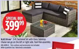 Canadian Tire 3-Pc Sectional Set with Glass Tabletop offer