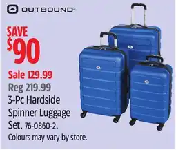 Canadian Tire OUTBOUND 3-Pc Hardside Spinner Luggage Set offer