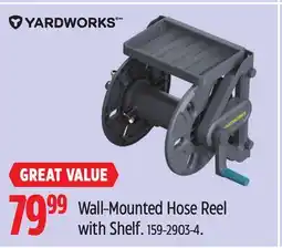 Canadian Tire Yardworks Wall-Mounted Hose Reel with Shelf offer