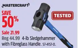 Canadian Tire MASTERCRAFT 4-lb Sledgehammer with Fibreglass Handle offer