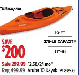 Canadian Tire Aruba 10 Kayak offer