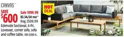 Canadian Tire CANVAS Edenvale Sectional, 4-Pc offer