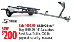 Canadian Tire Stirling 14' Galvanized Steel Boat Trailer offer