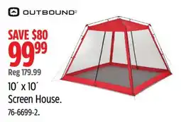 Canadian Tire OUTBOUND 10' x 10' Screen House offer