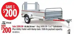 Canadian Tire 5 x 7' Galvalume Plus Utility Trailer with Ramp Gate offer