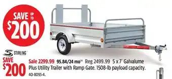 Canadian Tire 5 x 7' Galvalume Plus Utility Trailer with Ramp Gate offer