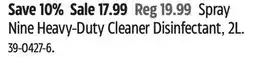 Canadian Tire Spray Nine Heavy-Duty Cleaner Disinfectant offer