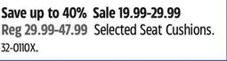 Canadian Tire Selected Seat Cushions offer