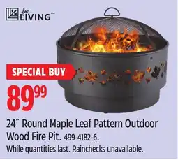 Canadian Tire 24 Round Maple Leaf Pattern Outdoor Wood Fire Pit offer