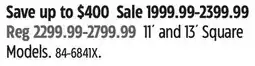 Canadian Tire 11´ and 13´ Square Models offer